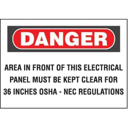 Panduit Danger Warning Sign, Red/White PPS0710D66